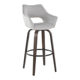 Mustang - 30" Fixed-Height Barstool With Swivel - Walnut Glazed Wood (Set of 2)