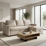L - Shaped Convertible Sofa Bed With Storage Chaise