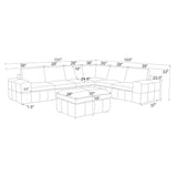 Large Square Arms Modular Sectional