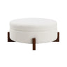 Round Storage Ottoman, Footrest Stool For Living Room