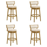 Noely - Modern Farmhouse Swivel Wood Bar Height Kitchen Bar Stool