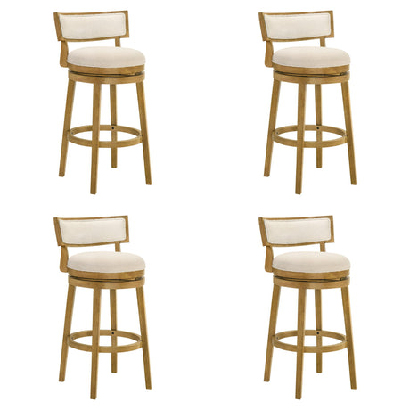 Noely - Modern Farmhouse Swivel Wood Bar Height Kitchen Bar Stool