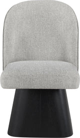 Marlowe - Linen Textured Fabric Upholstered Swivel Dining Side Chair - Stained Black
