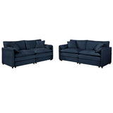 Modern Chenille Oversized Deep Seat Luxury 2 Piece Sofa Set With 4 Pillows