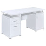 Modern Office Computer Desk With 2 Drawers, Adjustable Shelf, Slide Out Keyboard Tray