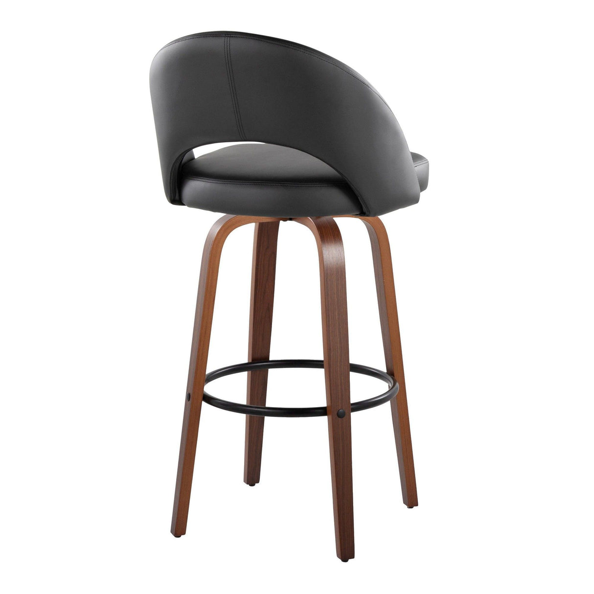 Renee - Upholstered Fixed-Height Barstool (Set of 2) - Walnut Wood Base