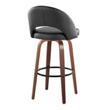 Renee - Upholstered Fixed-Height Barstool (Set of 2) - Walnut Wood Base