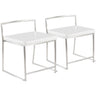 Fuji - Contemporary Stackable Dining Chair (Set of 2) - Silver Frame