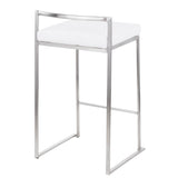 Fuji - Counter Stool Steel With Cushion - Stainless Steel