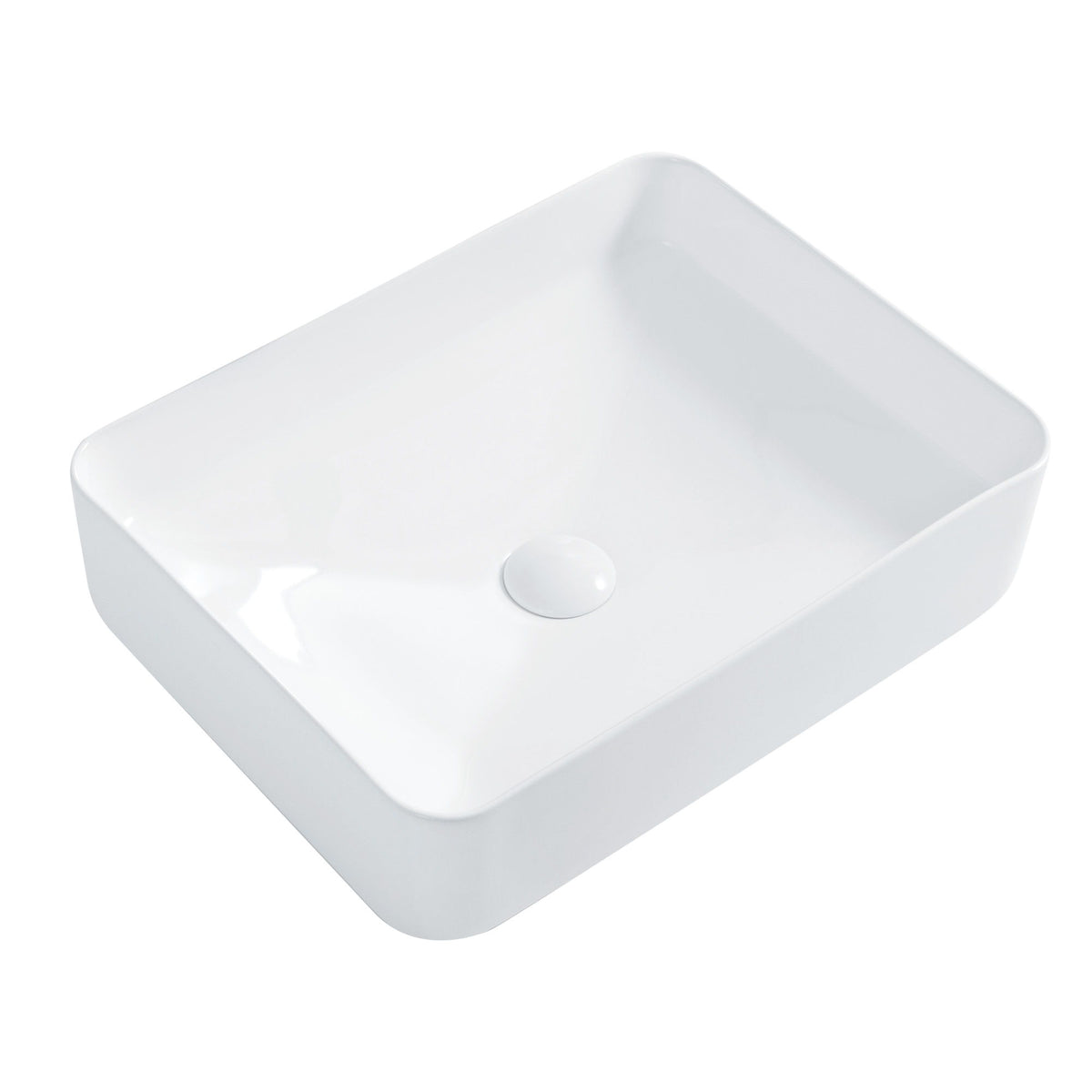 Rectangular Vessel Sink, Countertop Vanity Basin - White