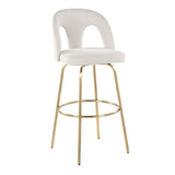 Ava - Upholstered Fixed-Height Barstool (Set of 2) - Gold Base