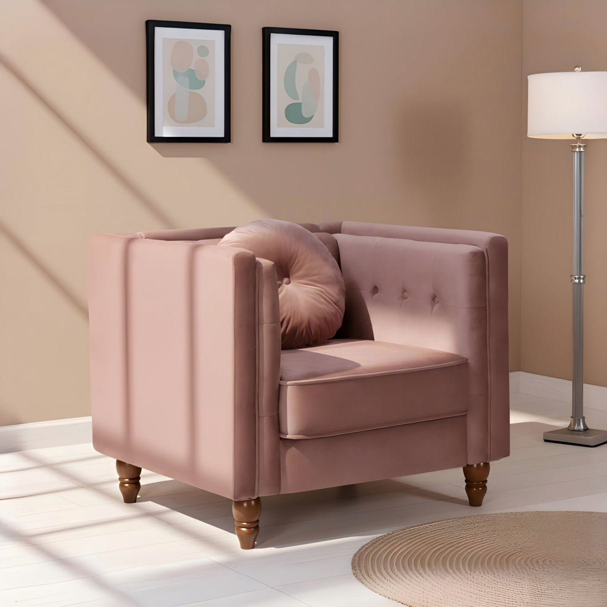 Chesterfield Accent Tufted Square Arm Side Chair
