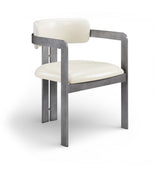 Aurum - Vegan Leather Upholstered Dining Chair With Gray Base (Set of 2)