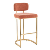 Demi - Fixed-Height Barstool (Set of 2) - Gold Metal Base