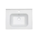 Rectangular Single Vanity Top With 1 Faucet Hole And Overflow Ceramic
