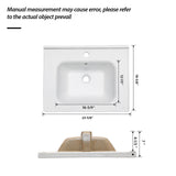 Rectangular Single Vanity Top With 1 Faucet Hole And Overflow Ceramic