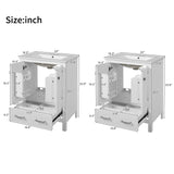 Bathroom Vanity With Integrated Undermount Ceramic Sink, 2 Doors And 1 Drawer, Soft Close Hinges