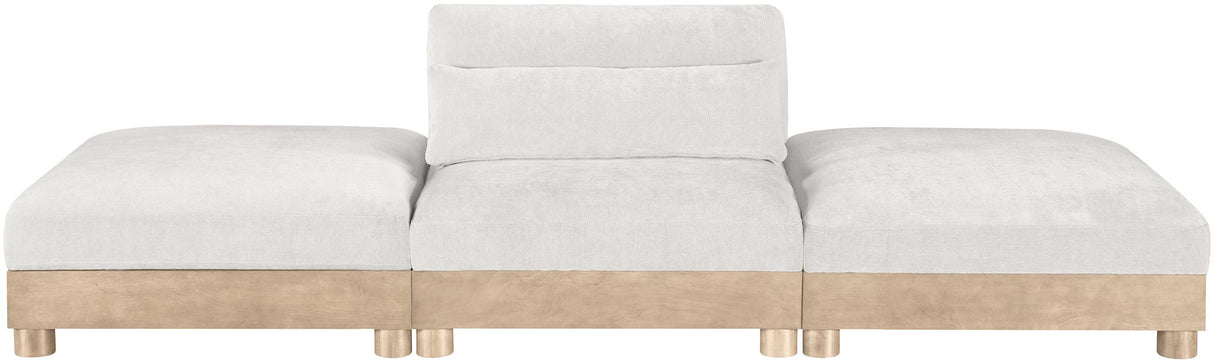 Turin - Chenille Fabric Upholstered Modular Sectional - White