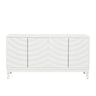 Elegant Sideboard With Sophisticated Wavy Pattern Doors And Arched Groove Design, Adjustable 4 Door Layout