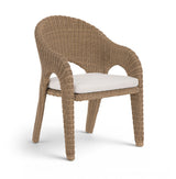 Seacrest - Olefin Water Resistant Fabric And Wicker Outdoor Patio Dining Chair