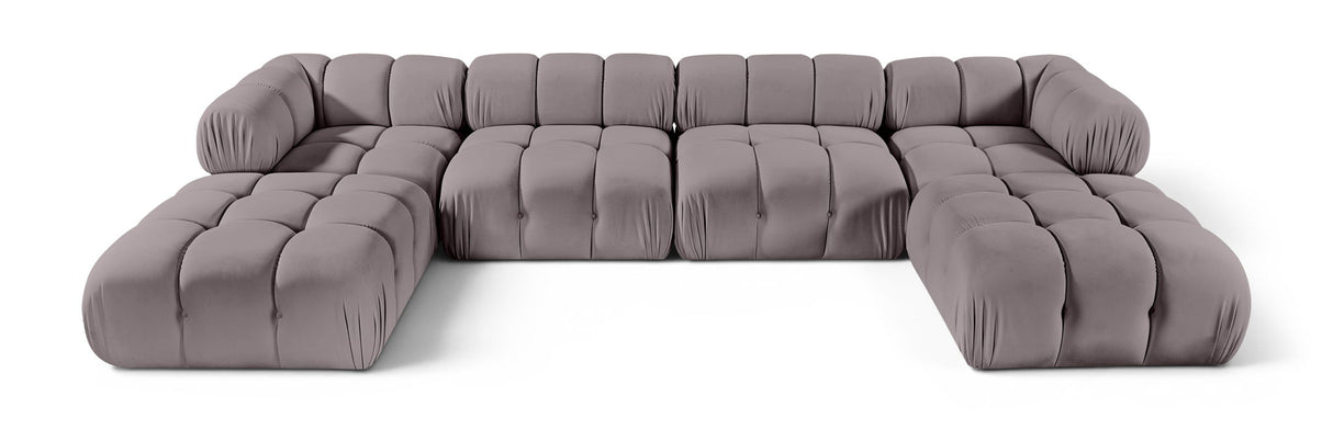 Orin - Velvet 6 Piece Modular Double Chaise Sectional