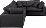 Comfy - 4 Piece Faux Leather Modular Sectional