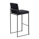 Fuji - High Back Barstool - Black Steel Legs