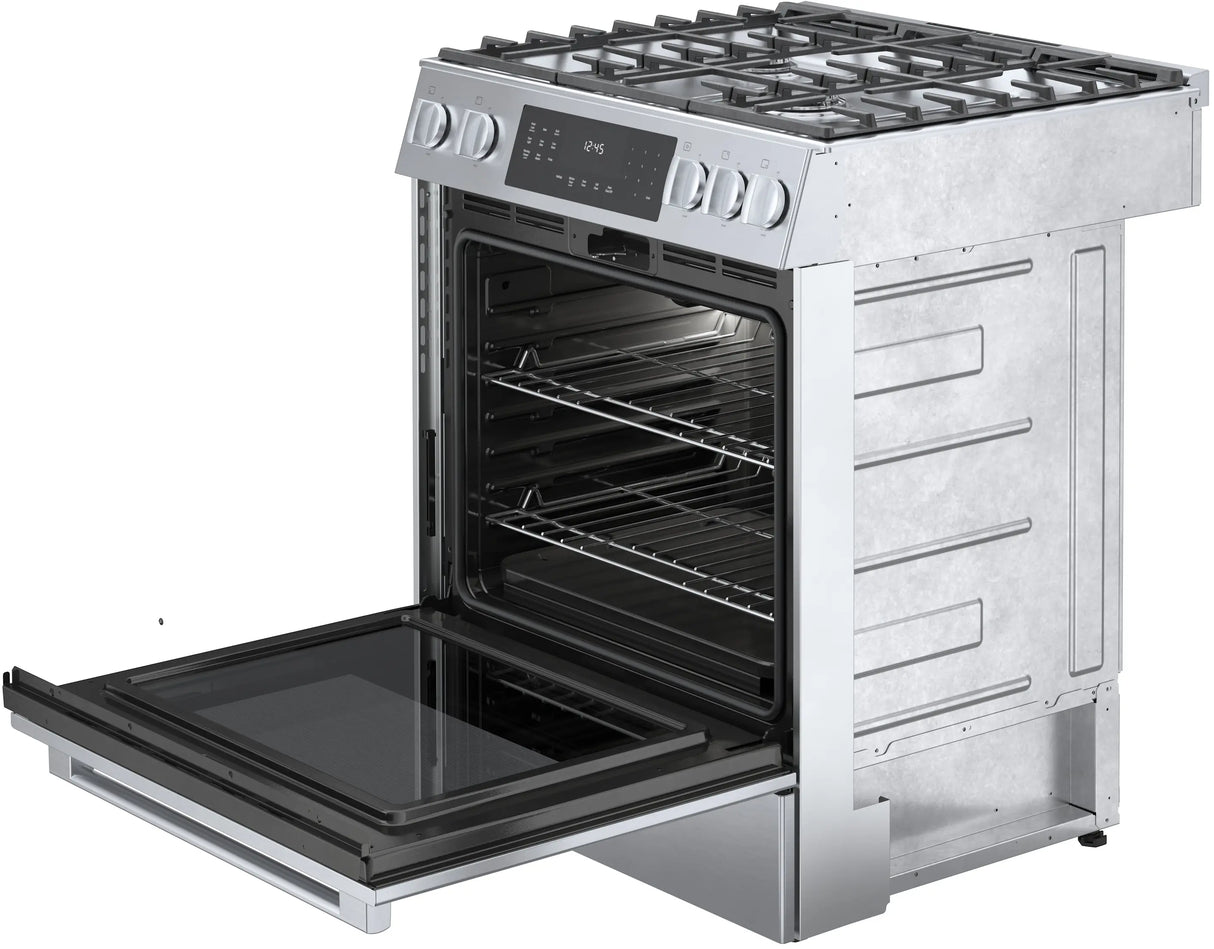Bosch HGIP056UC gas range left angled view with door open