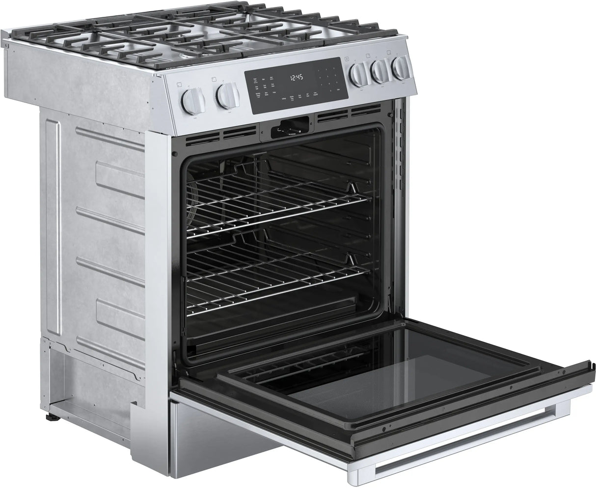 Bosch HGIP056UC gas range right angled view with door open