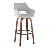 Mustang - 30" Fixed-Height Barstool With Swivel - Walnut Wood (Set of 2)
