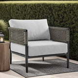 Alegria - Aluminum And Rope Outdoor Chair - Black / Gray