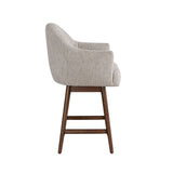 Jaxon - Brown Solid Wood Upholstered 26" Counter Height Swivel Barstool