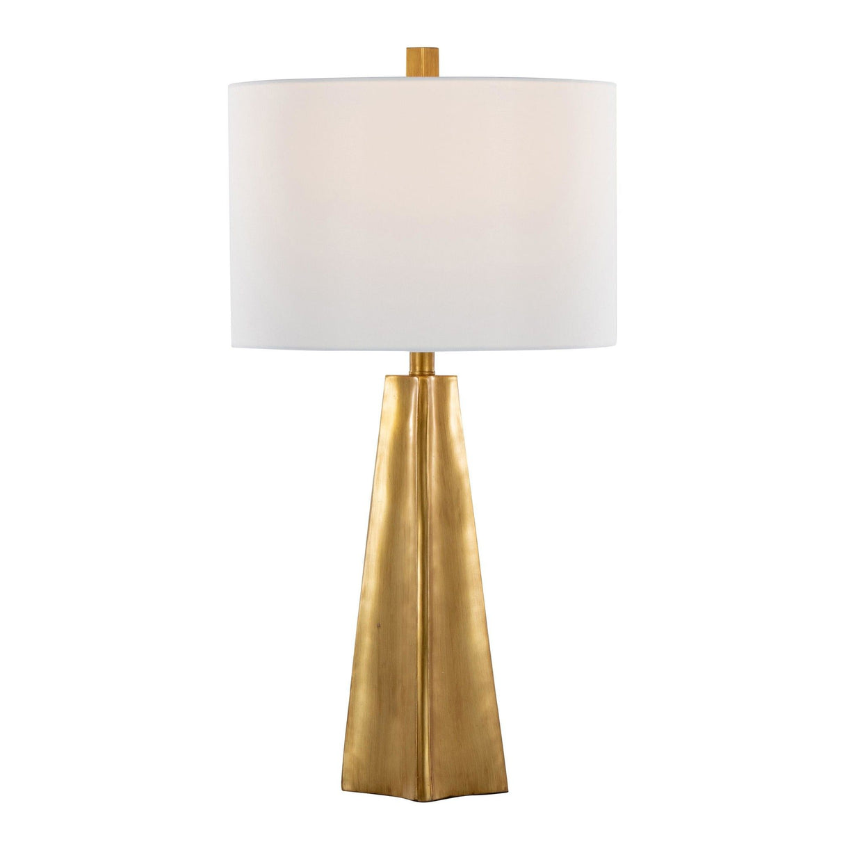 Pompeii - 29" Polyresin Table Lamp - Gold Polyresin And White Linen