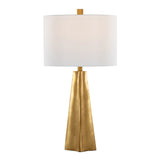 Pompeii - 29" Polyresin Table Lamp - Gold Polyresin And White Linen