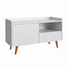 TV Stand For TVs Up To 45" With Open Storage Shelf, Cable Management, 1 Door And 1 Drawer