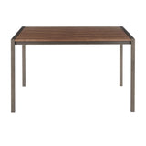 Fuji - Dining Table - Antique Metal With Walnut Wood Top