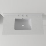 Basin Sink, 0.6" Ultra Thin Profile, Triple Faucet Holes