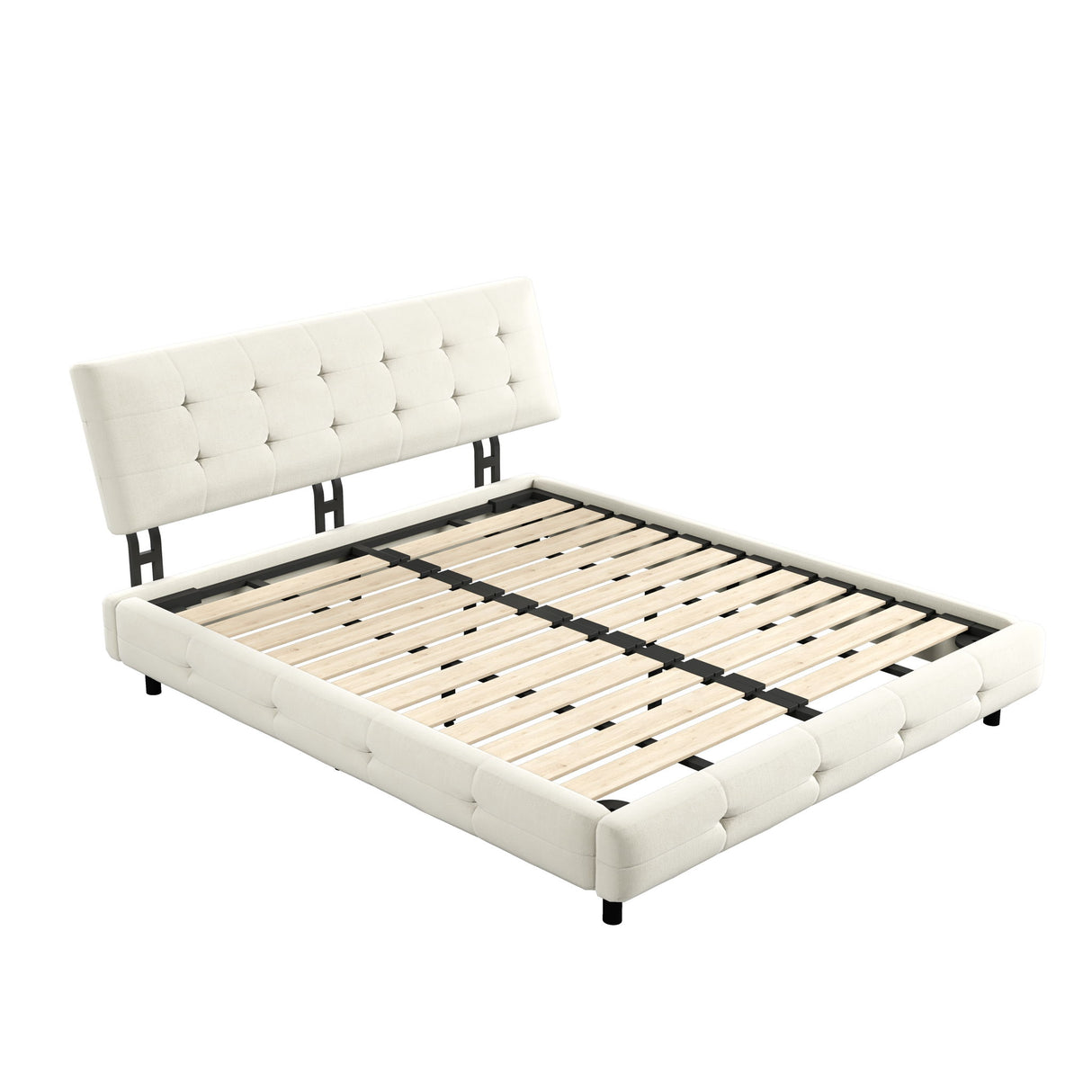 Tufted Headboard With Extra-Large Ultra-Soft Cloud Pillow Design