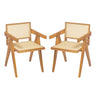 Chandigarh Arm Dining Chair With Natural Cane Design (Set of 2)