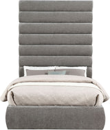 Adam - Chenille Fabric Bed With 89" Headboard