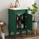 Bathroom Vanity With Sink, Storage Cabinet With Door, Drop In Sink, Compact Freestanding Design
