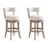 Mystic - Solid Wood Upholstered 30" Bar Height Swivel Barstool