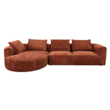 Aceso - Sectional Sofa With 4 Pillows - Rust Brown Chenille