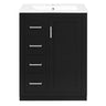 Bathroom Vanity With Integrated Sink, Rectangular Cabinet With 1 Door And 3 Drawers