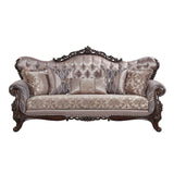 Benbek - Sofa With 5 Pillows - Fabric & Antique Oak