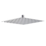 16" Square Rainfall Shower Head Fixed Wall Mount With Full Body Coverage & Self Cleaning Silicone Nozzles - Chrome
