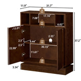 Fluted Sideboard Buffet Cabinet With 2 Doors And Adjustable Shelf, Storage Cabinet For Entryway