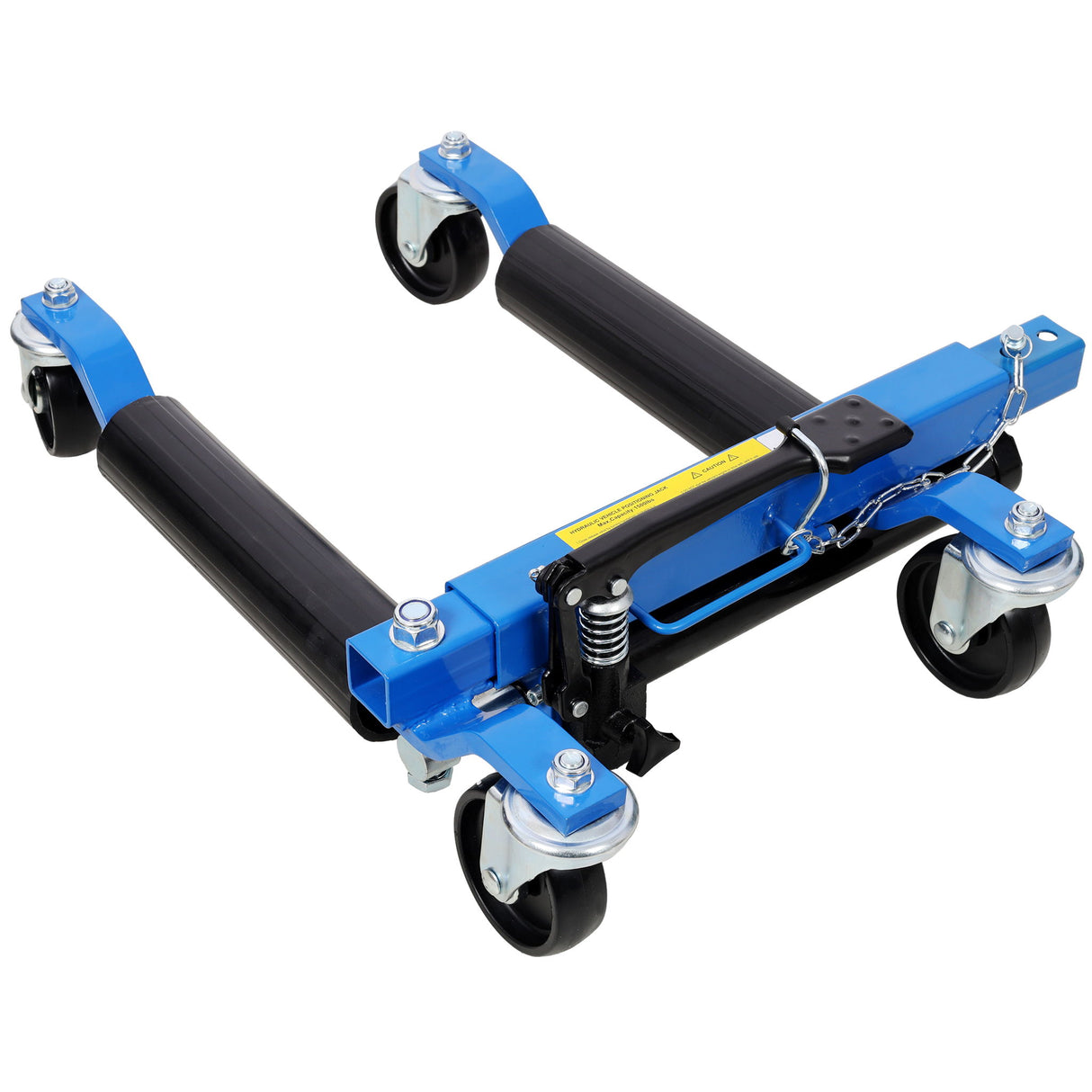 Hydraulic Car Wheel Dolly (Set of 2) With Foot Pedal Lift, 1, 500Lbs Capacity - Black / Blue