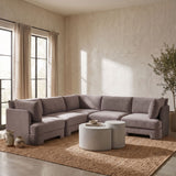 Hammond - Velvet Performance Fabric Upholstered 5 Piece Corner Sectional