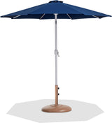 Fiji - Aluminum Patio Umbrella With Round Teak And White Base